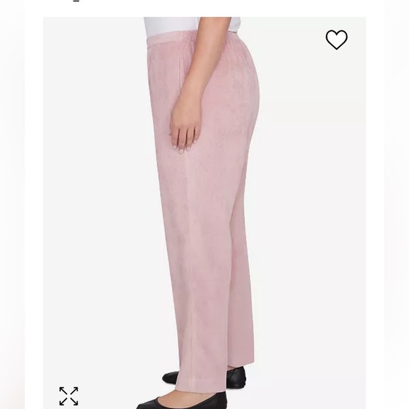 NEW Alfred Dunner Corduroy Pants Comfort Elastic Waist 12P Short Pink Blush - Picture 3 of 10